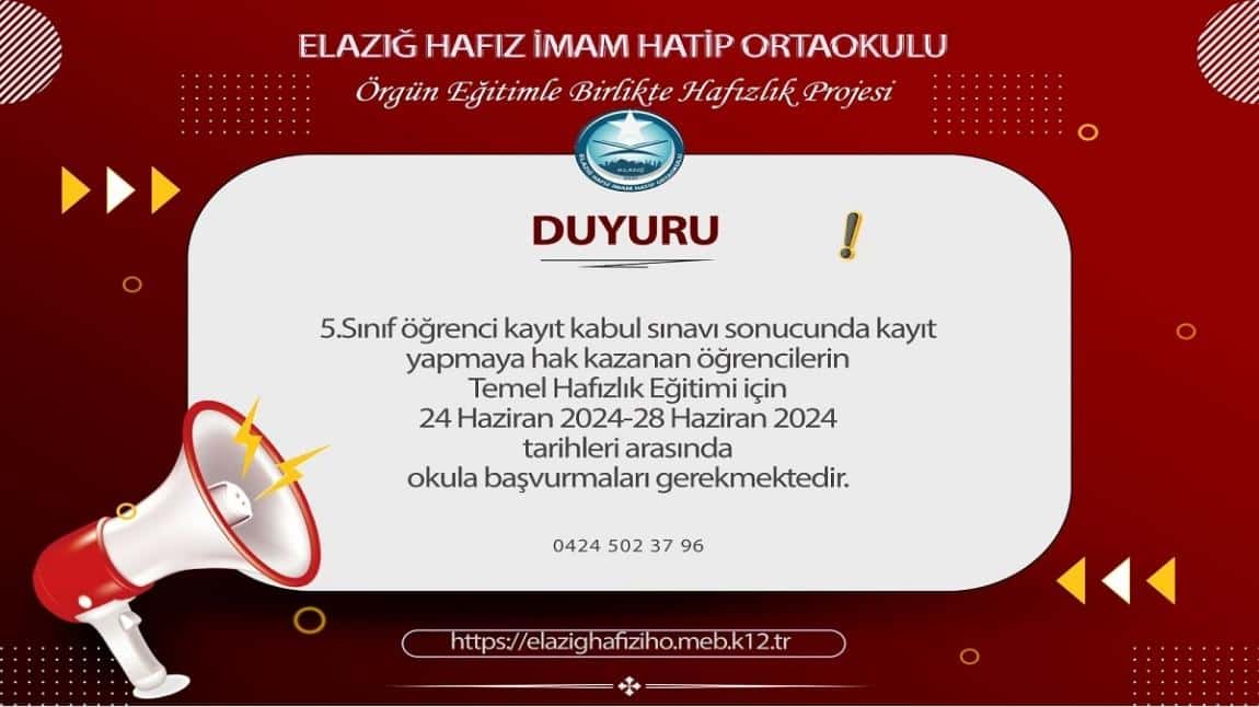 TEMEL HAFIZLIK EĞİTİMİ BAŞVURULARI BAŞLADI