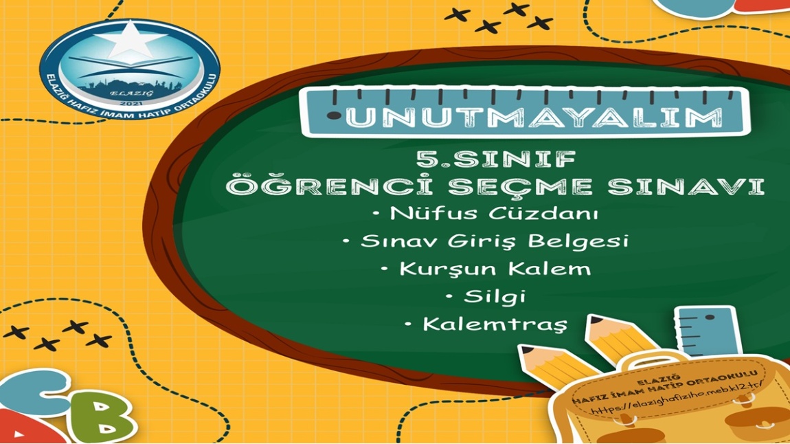 5.SINIF ÖĞRENCİ SEÇME SINAVI-HATIRLATMA